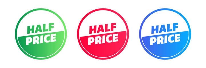 half price set sale colorful sticker