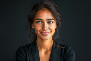 Fototapeta premium Portrait of a successful Indian executive on a plain background.