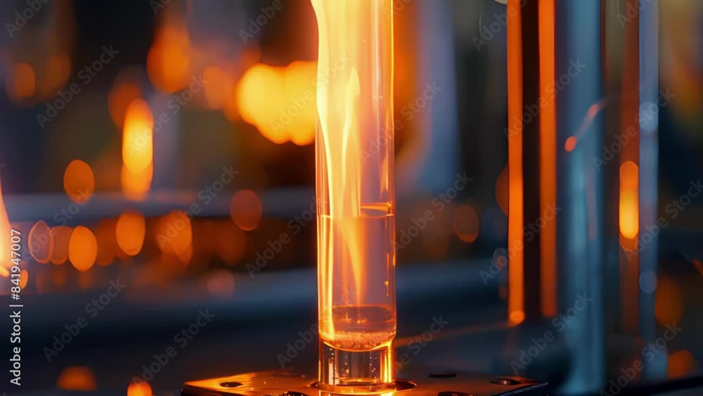 Poster a test tube is being heated over a bunsen burner to determine the boiling point of a particular petr