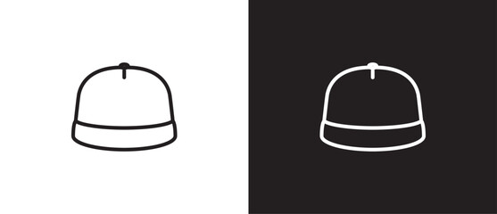 Caps hat icon, men's bowler, baseball caps, sun visor, bucket, summer hat. Icon line of hat vector illustration on black and white background. eps 10, Editable stroke. Fashion icon, Menwear