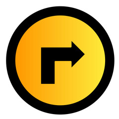 turn right arrow rounded icon vector symbol design 