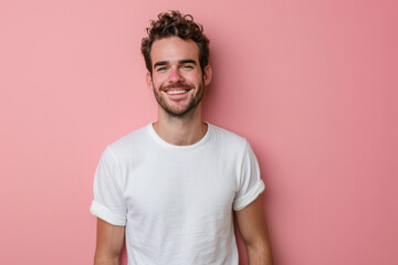 Obraz premium A close up portrait of a young man with a subtle smile