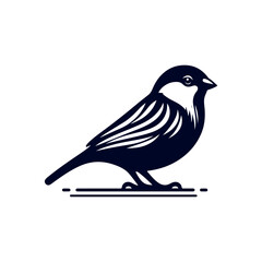 Obraz premium Sparrow bird silhouette Clip art isolated vector illustration on white background