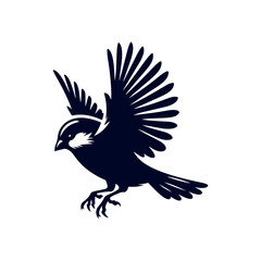 Sparrow bird silhouette Clip art isolated vector illustration on white background