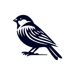 Fototapeta premium Sparrow bird silhouette Clip art isolated vector illustration on white background