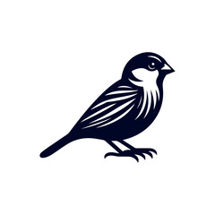 Sparrow bird silhouette Clip art isolated vector illustration on white background