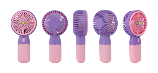 Set portable table fan isolated from background	