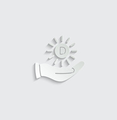 vitamin D icon vector. sun icon