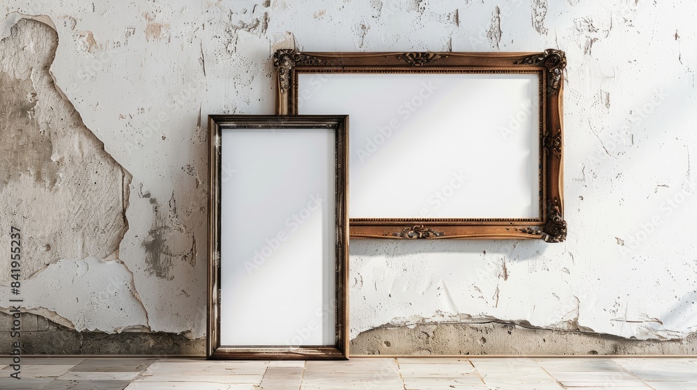 Poster classic wooden frame with a white background viewed from the front and suitable for a4 sized images 