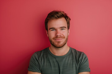 Obraz premium A close up portrait of a young man with a subtle smile