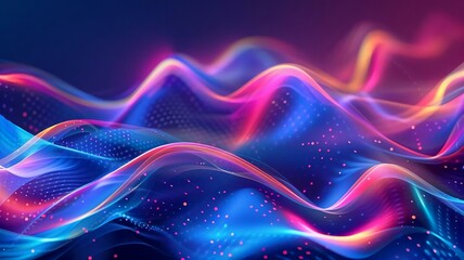 Abstract Neon Wave Background with Dynamic Energy and Colorful Spectrum Effects 