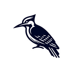Woodpecker bird silhouette Clip art isolated vector illustration on a white background