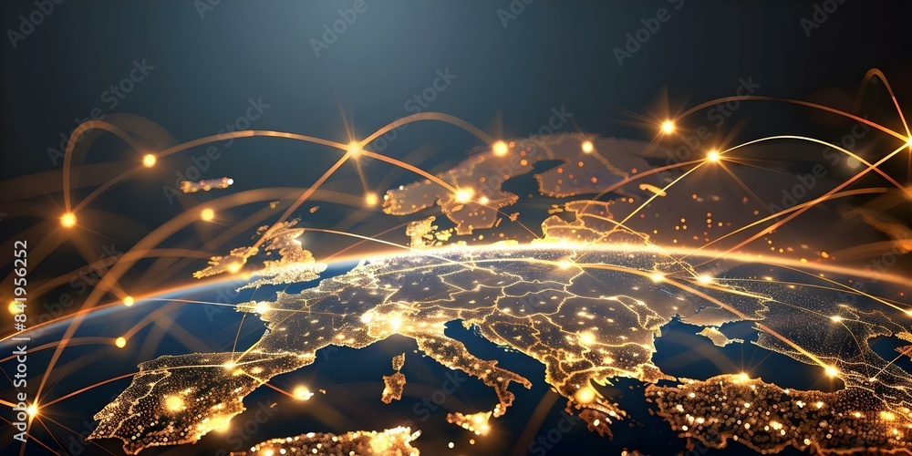 Poster integration of digital networks in the european union for improved connectivity. concept eu digital 