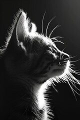 Potrait photography, of a cat with dramatic lighting