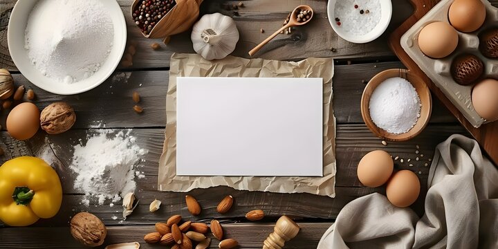 Blank recipe card mockup for cooking show demonstrations. Concept Recipe Card, Cooking Show, Mockup Template
