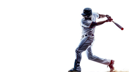 Fototapeta premium professional baseball player on white background with copy space .