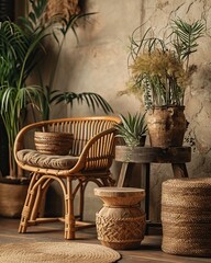 Fototapeta premium bipoc grunge rattan