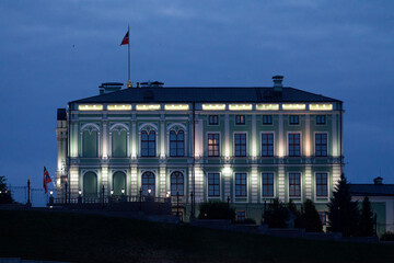 Naklejka premium The Presidential Palace of the Republic of Tatarstan in Kazan during the blue hour