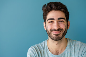 Obraz premium A close up portrait of a young man with a subtle smile
