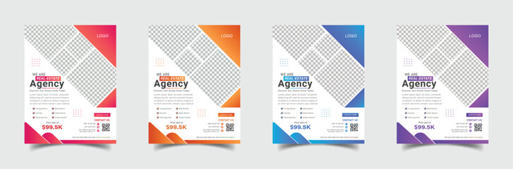 Real-estate flyer design. Modern abstract vector template.