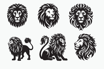 lion silhouette vector illustration.eps