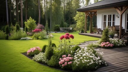 Fototapeta premium garden with flowers