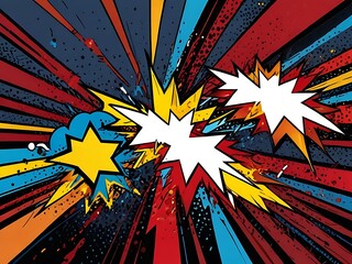 playful composition featuring a cluster of colorful speech bubbles, filled with excitement and energy, taking center stage against a bold and contrasting background, perfect for conveying creativity.