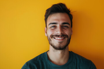 Fototapeta premium A close up portrait of a young man with a subtle smile