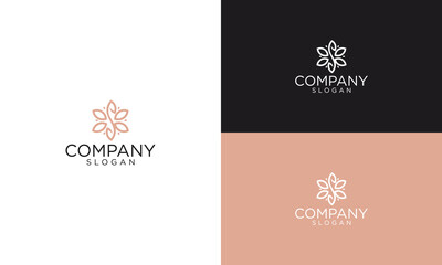 letter s leaves and flowers simple logo design vector