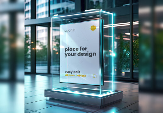 Protective Security Box Poster Frame Image Mockup 02 Generative Ai