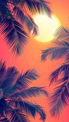 Sunlight Through Palms smartphone wallpaper tropical paradise.