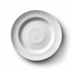 Fototapeta premium Empty ceramic round plate isolated on white
