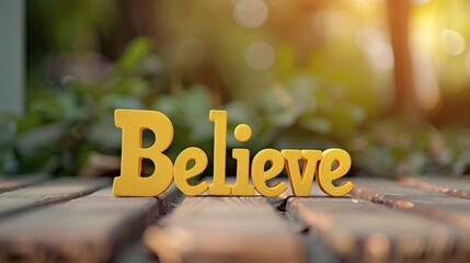 Yellow Glossy Surface Hope and Faith concept art poster.