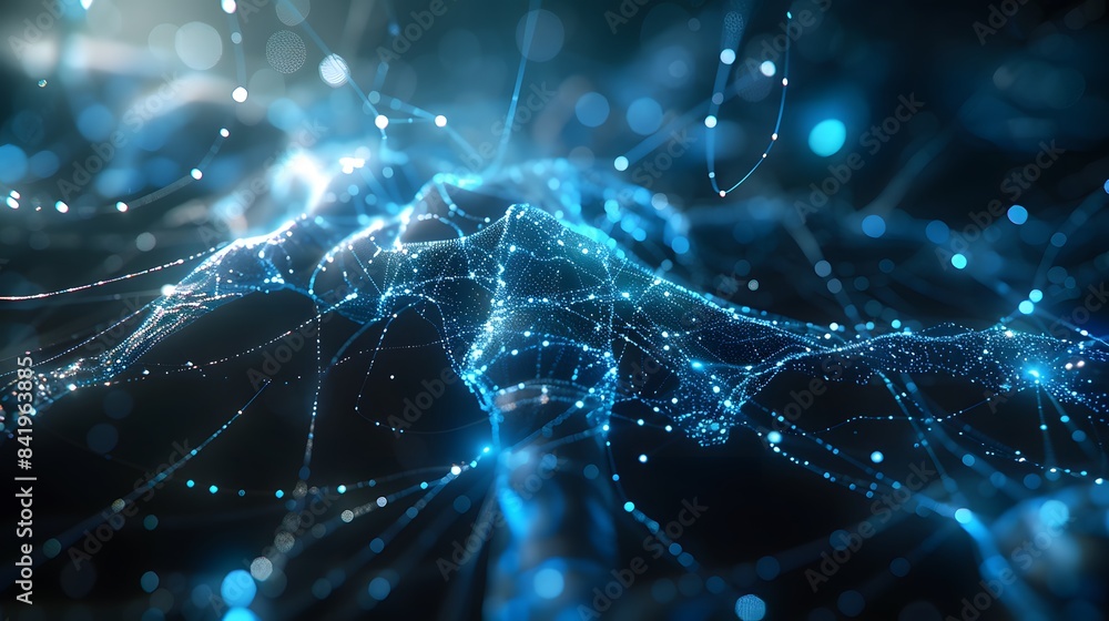 Poster a digital network of glowing nodes, symbolizing the flow of information and connectivity in advanced