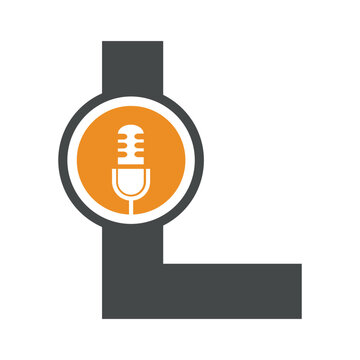 recommend clip art: Podcast Logo combine with letter L vector template
