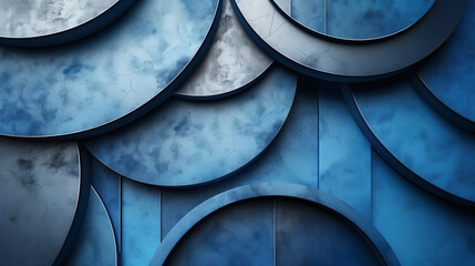blue abstract geometric background with circles