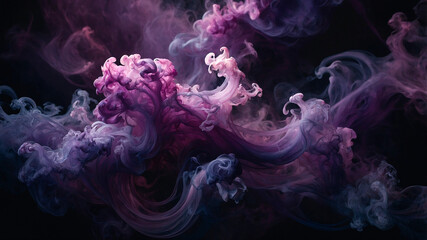 Obraz premium A mesmerizing cascade of liquid purple smoke dances in intricate swirls