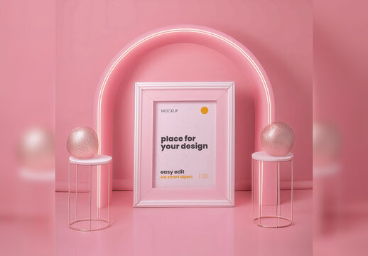 Simple and Effective Scene Portrait Frame Mockup 06 Generative Ai
