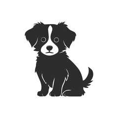 A cute dog silhouette vector design,