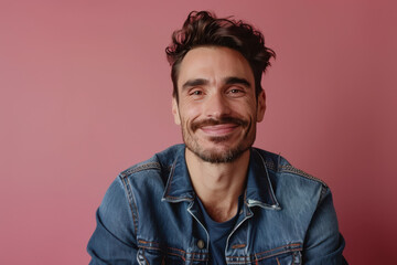 Obraz premium A close up portrait of a young man with a subtle smile