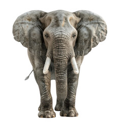 Fototapeta premium 3D render of elephant isolated on transparent background, cut out, png