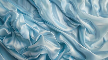 Fototapeta premium Pale blue fabric made of silk covering the entire backdrop