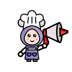 illustration of chef with megaphone