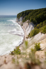 The chalk cliffs of island Rügen in the north of Germany.