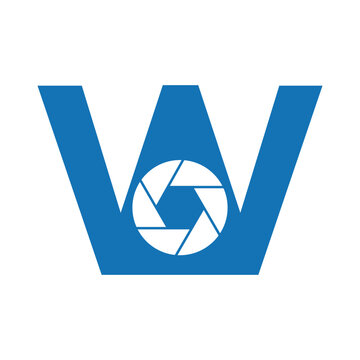 recommend clip art: Camera Lens Logo combine with letter W vector template
