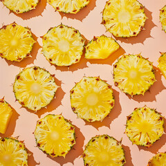 Plasterki ananasa na stole