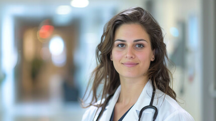 Fototapeta premium Medical Professional, Female Doctor in Modern Hospital