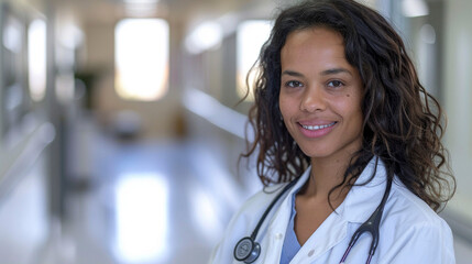 Fototapeta premium Medical Professional, Female Doctor in Modern Hospital