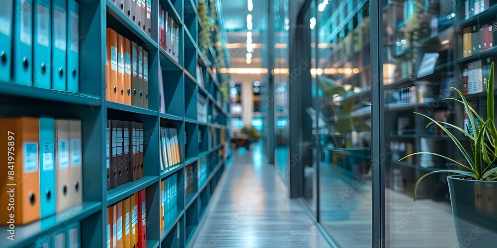Poster digital document management system for organizing and storing files in corporate offices. concept do