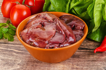 Raw chicken liver for cooking